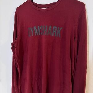 Gymshark Men's Burgundy and Red Shirt